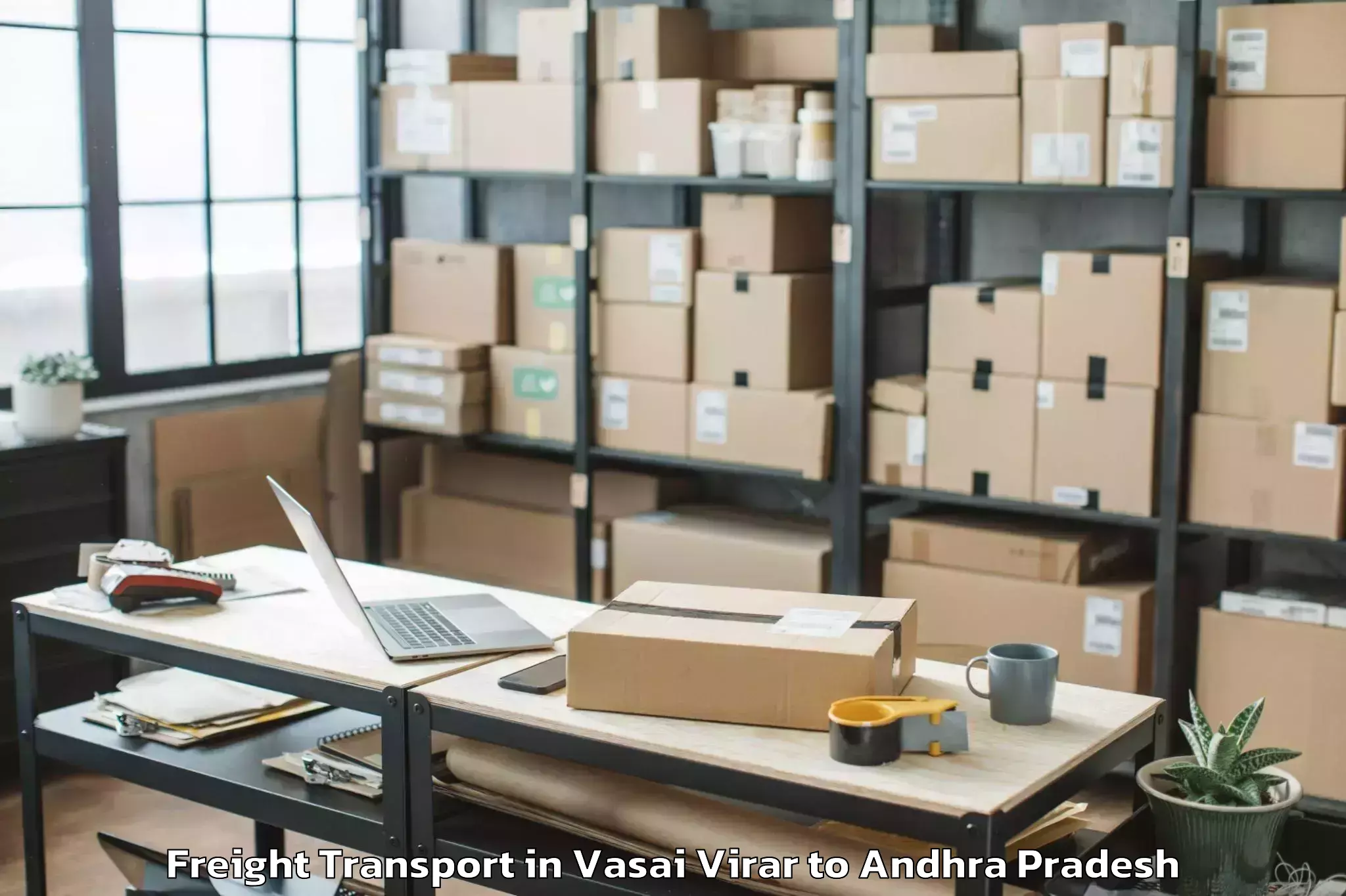 Book Vasai Virar to Abhilashi University Guntur Freight Transport Online